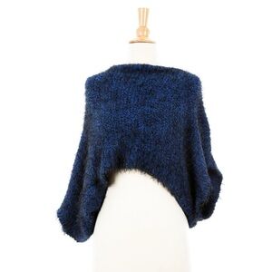 Cop.Copine Purple & Black Temple Off-Shoulder Crop Sweater